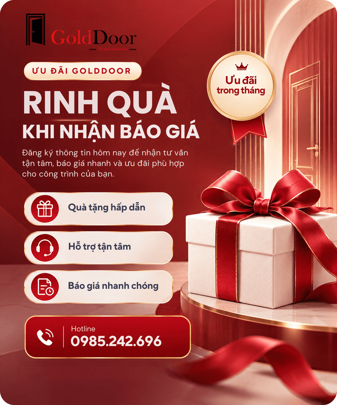 Ưu đãi nhận báo giá GoldDoor