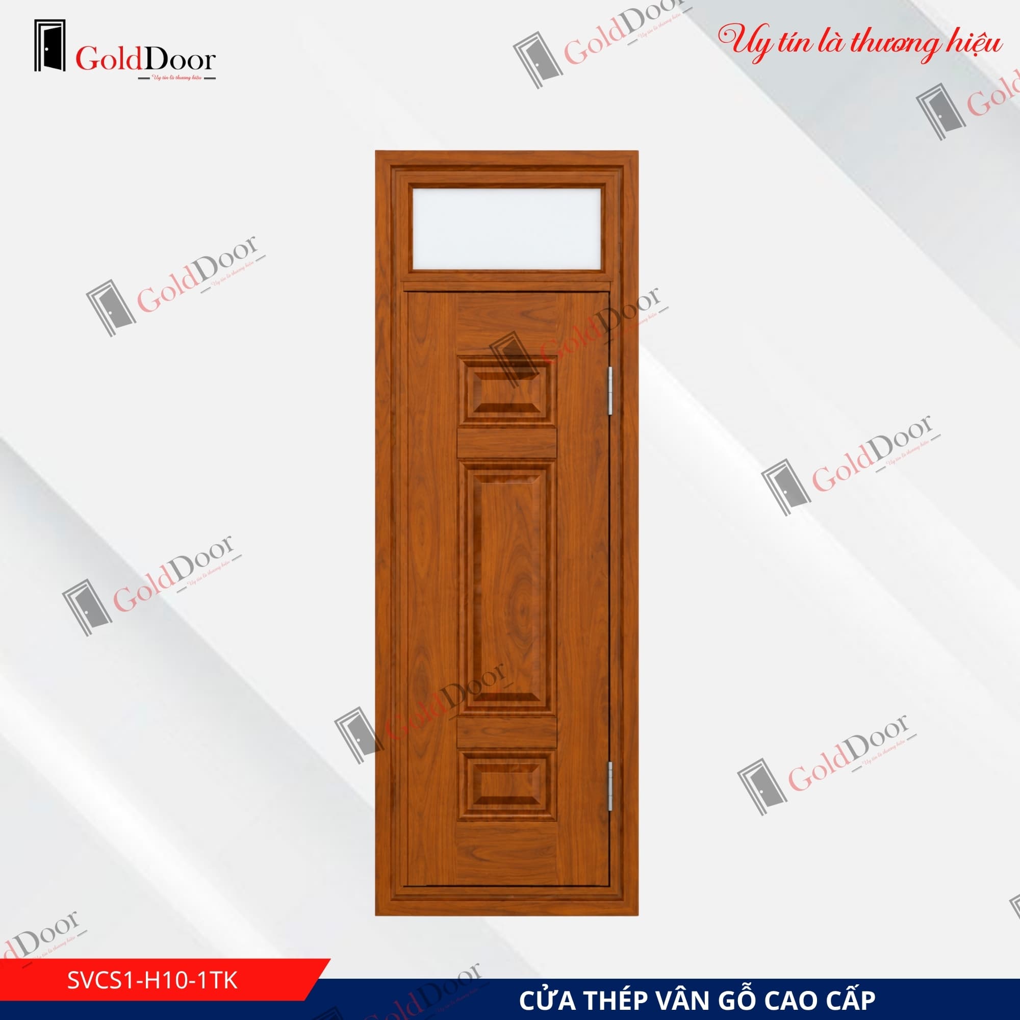 Cửa sổ thép vân gỗ GoldDoor SVCS1-H10-1TK